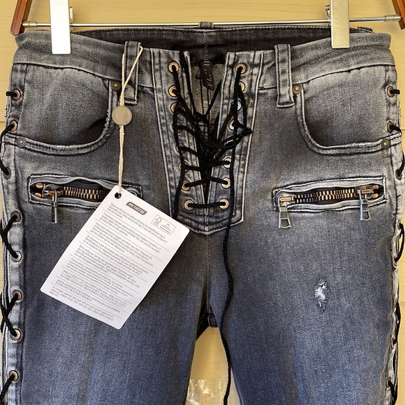 BEN TAVERNITI UNRAVEL PROJECT Black Distressed Skinny Jeans SIze 4 (US) - Picture 8 of 12